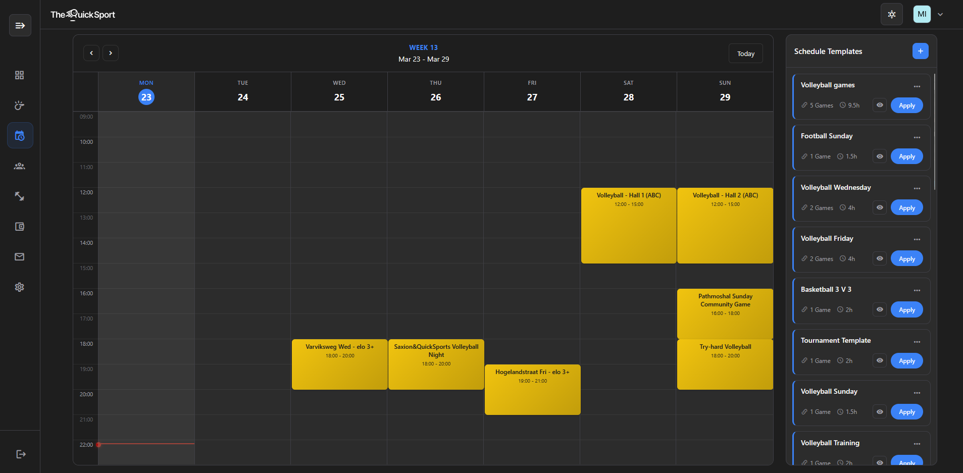 Plan your week at a glance